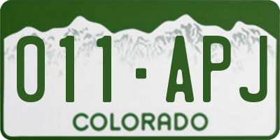 CO license plate 011APJ