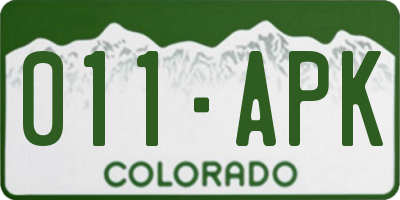 CO license plate 011APK