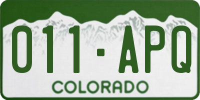 CO license plate 011APQ
