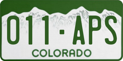 CO license plate 011APS