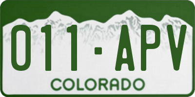 CO license plate 011APV