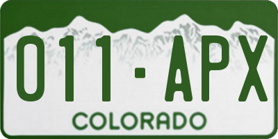 CO license plate 011APX