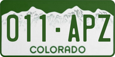 CO license plate 011APZ