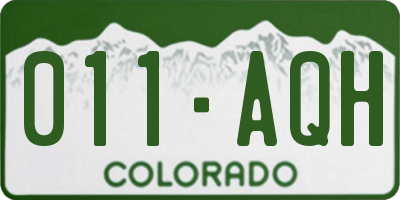 CO license plate 011AQH
