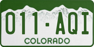 CO license plate 011AQI