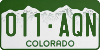 CO license plate 011AQN