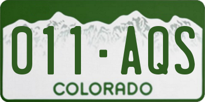 CO license plate 011AQS