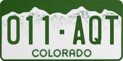 CO license plate 011AQT