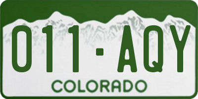 CO license plate 011AQY