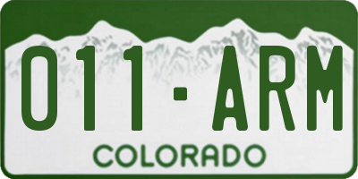 CO license plate 011ARM