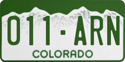 CO license plate 011ARN