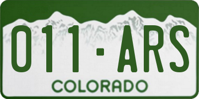 CO license plate 011ARS