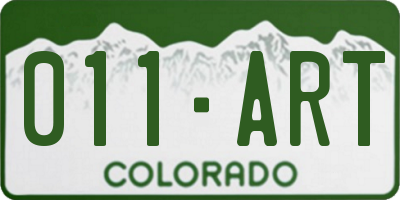 CO license plate 011ART