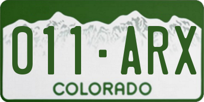 CO license plate 011ARX