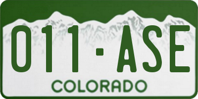 CO license plate 011ASE