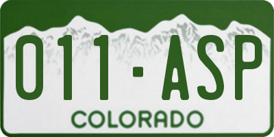 CO license plate 011ASP