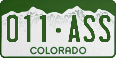 CO license plate 011ASS
