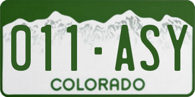 CO license plate 011ASY