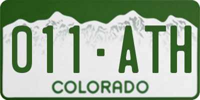 CO license plate 011ATH