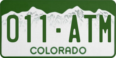 CO license plate 011ATM