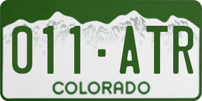CO license plate 011ATR