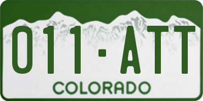 CO license plate 011ATT