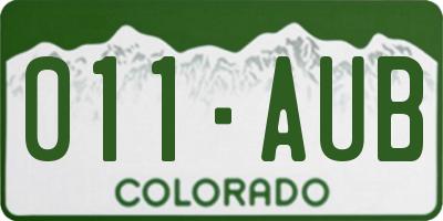 CO license plate 011AUB