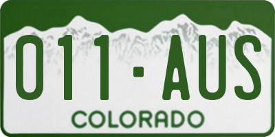 CO license plate 011AUS