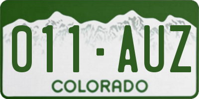 CO license plate 011AUZ