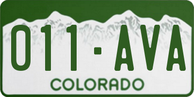 CO license plate 011AVA