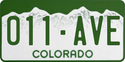 CO license plate 011AVE