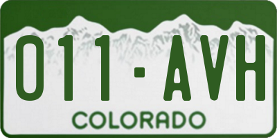 CO license plate 011AVH