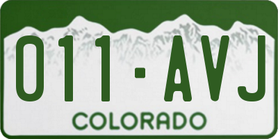 CO license plate 011AVJ