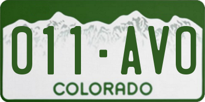 CO license plate 011AVO