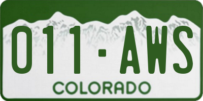 CO license plate 011AWS