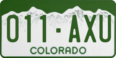 CO license plate 011AXU
