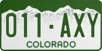 CO license plate 011AXY