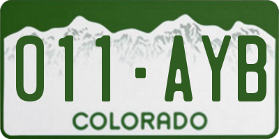 CO license plate 011AYB