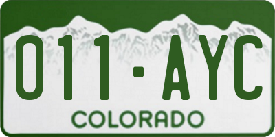 CO license plate 011AYC