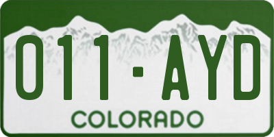 CO license plate 011AYD