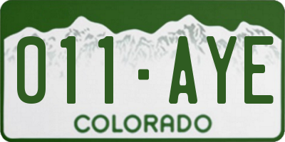 CO license plate 011AYE