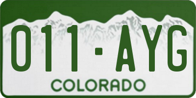 CO license plate 011AYG