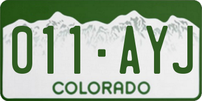 CO license plate 011AYJ