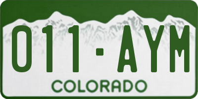 CO license plate 011AYM