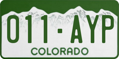 CO license plate 011AYP