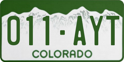 CO license plate 011AYT