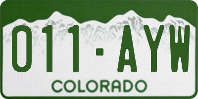 CO license plate 011AYW