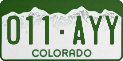 CO license plate 011AYY