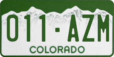 CO license plate 011AZM
