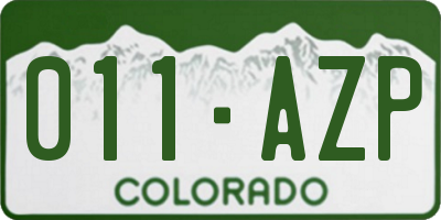 CO license plate 011AZP